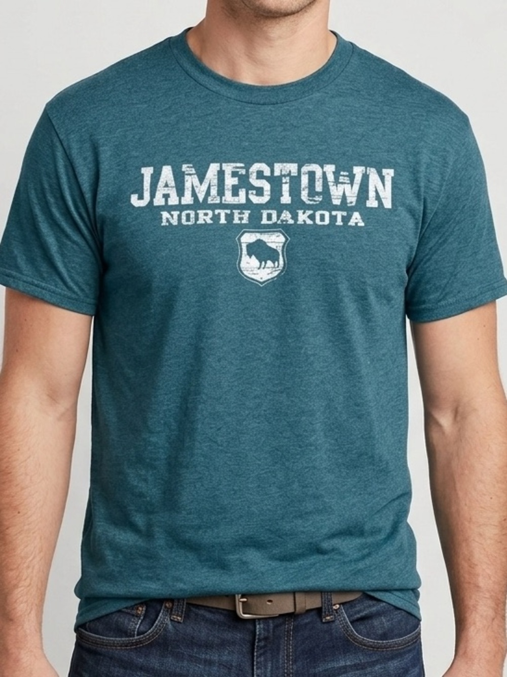 Gildan Teal Jamestown North Dakota Graphic Tee - Women